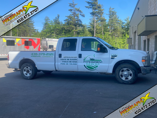 Lettrage de camion pour Paysagement Clean cut