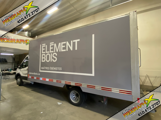 Lettrage de camion cube pour Élément Bois