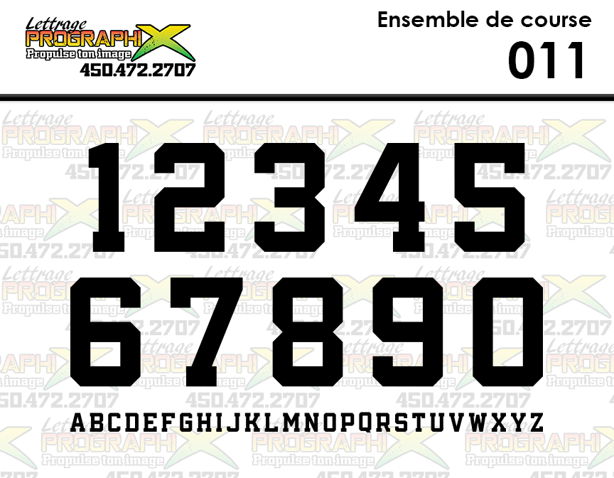 Ensemble de chiffres 011