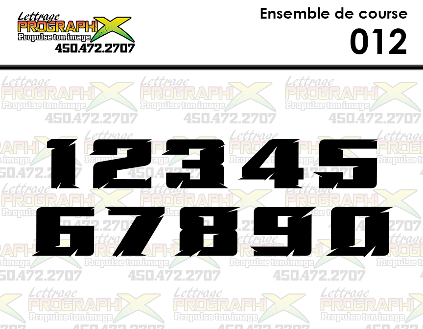 Ensemble de chiffres 012