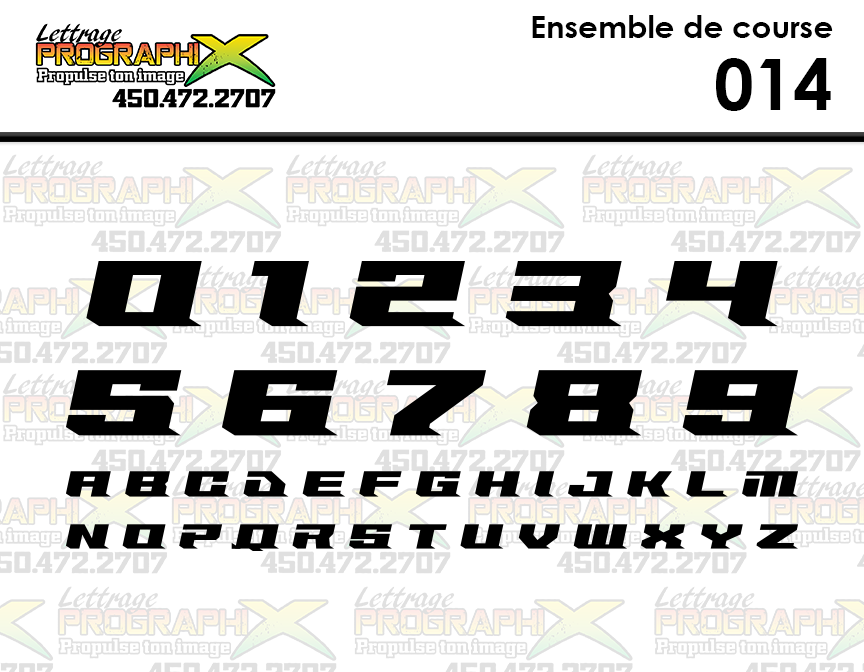 Ensemble de chiffres 014