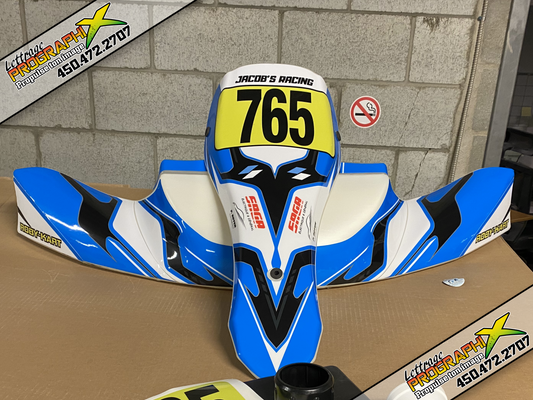 Lettrage du kart de Jacob Carignan