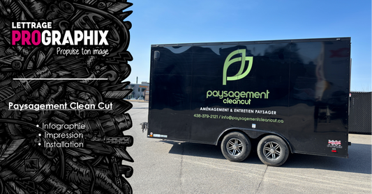 Lettrage de remorque pour Paysagement Clean Cut